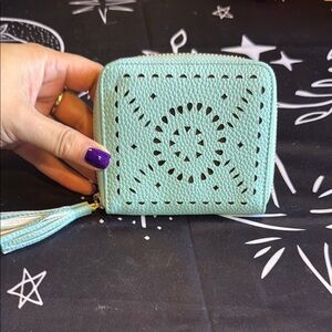 🌸 Baby Blue Pebbled Vegan Leather Bohemian Wallet 🌸